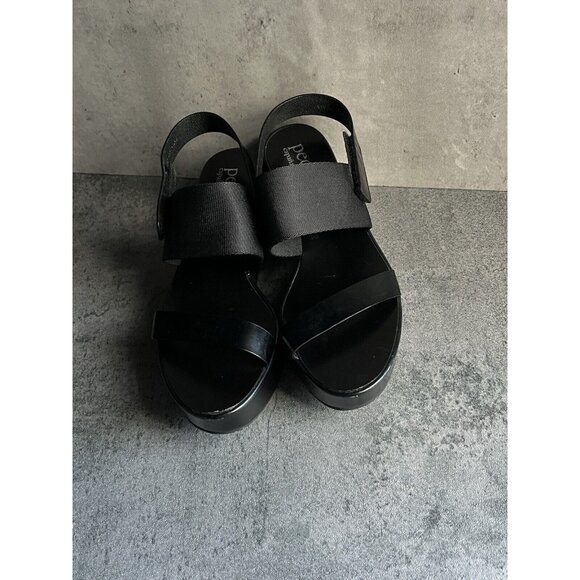 PEDRO GARCIA Black Pebbled Leather Ankle Strappy Sandals Heel EUR 38 US 7.5 - Picture 4 of 9